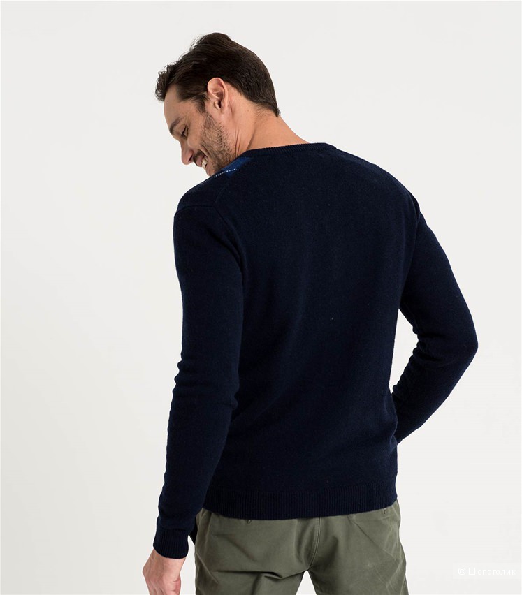 Woolovers Новый Мужской пуловер с ромбами из натуральной шерсти ягненка р. XL