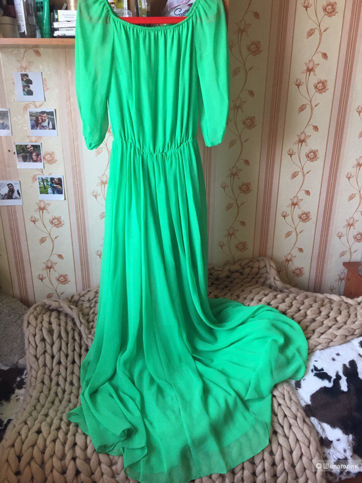 Зелёное платье в пол Love Republic