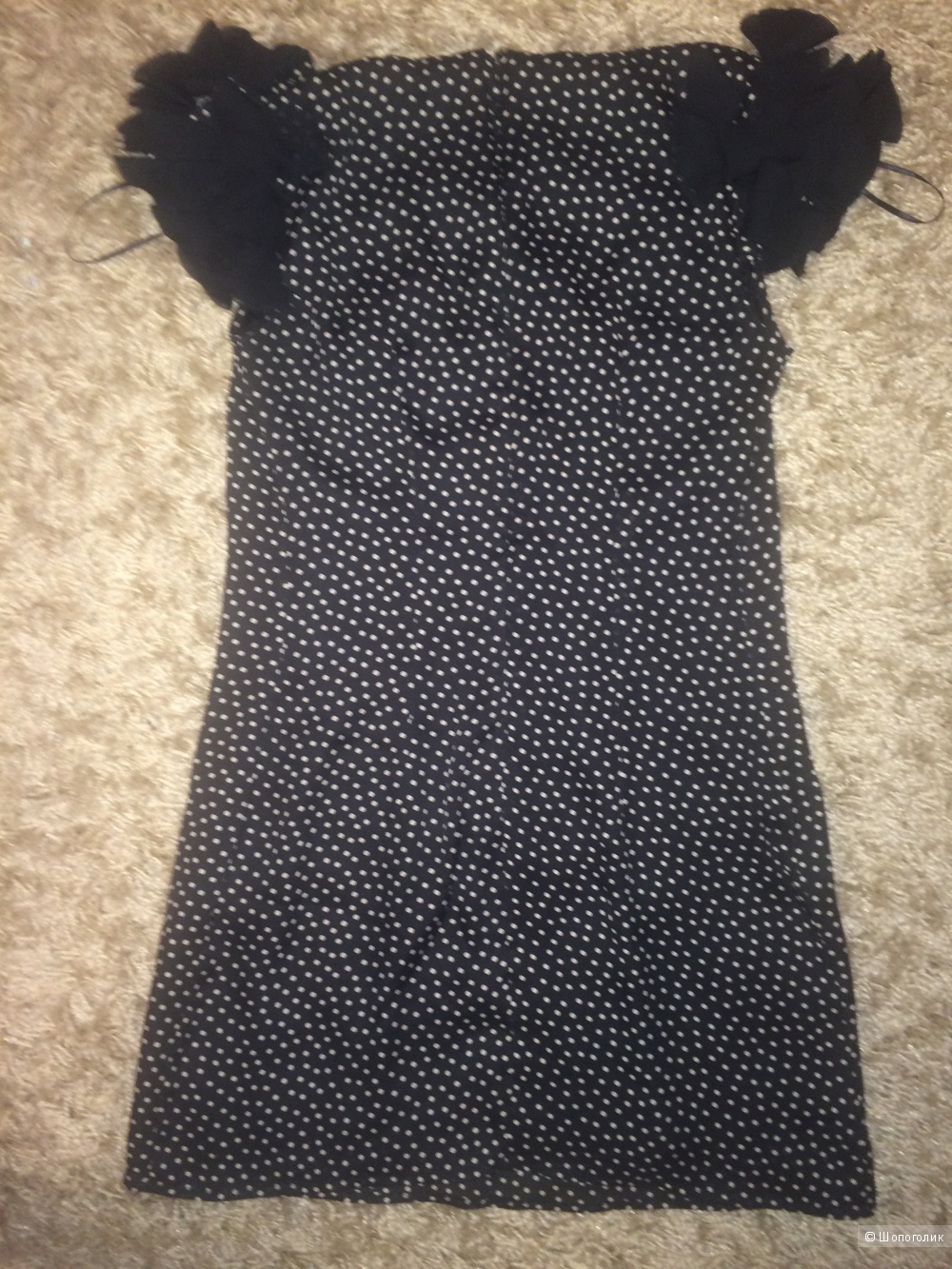 Короткое платье в горошек, размер 36