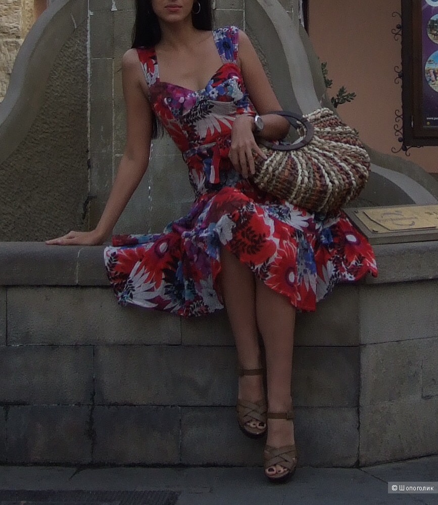 Платье из жатого хлопка, копия Dolce &Gabbana, 42 размер