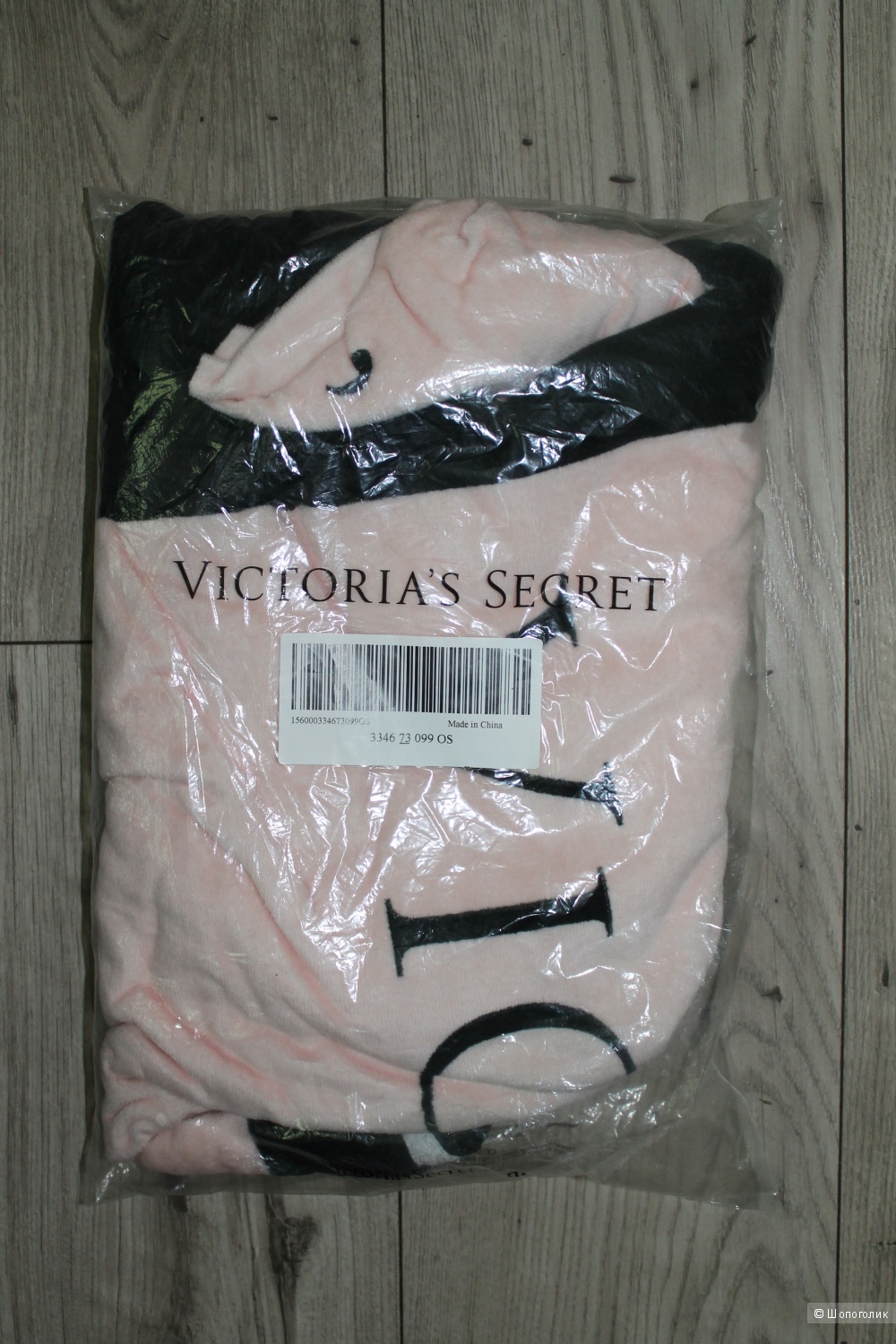 Пляжное полотенце Victoria's Secret, розовое с черным