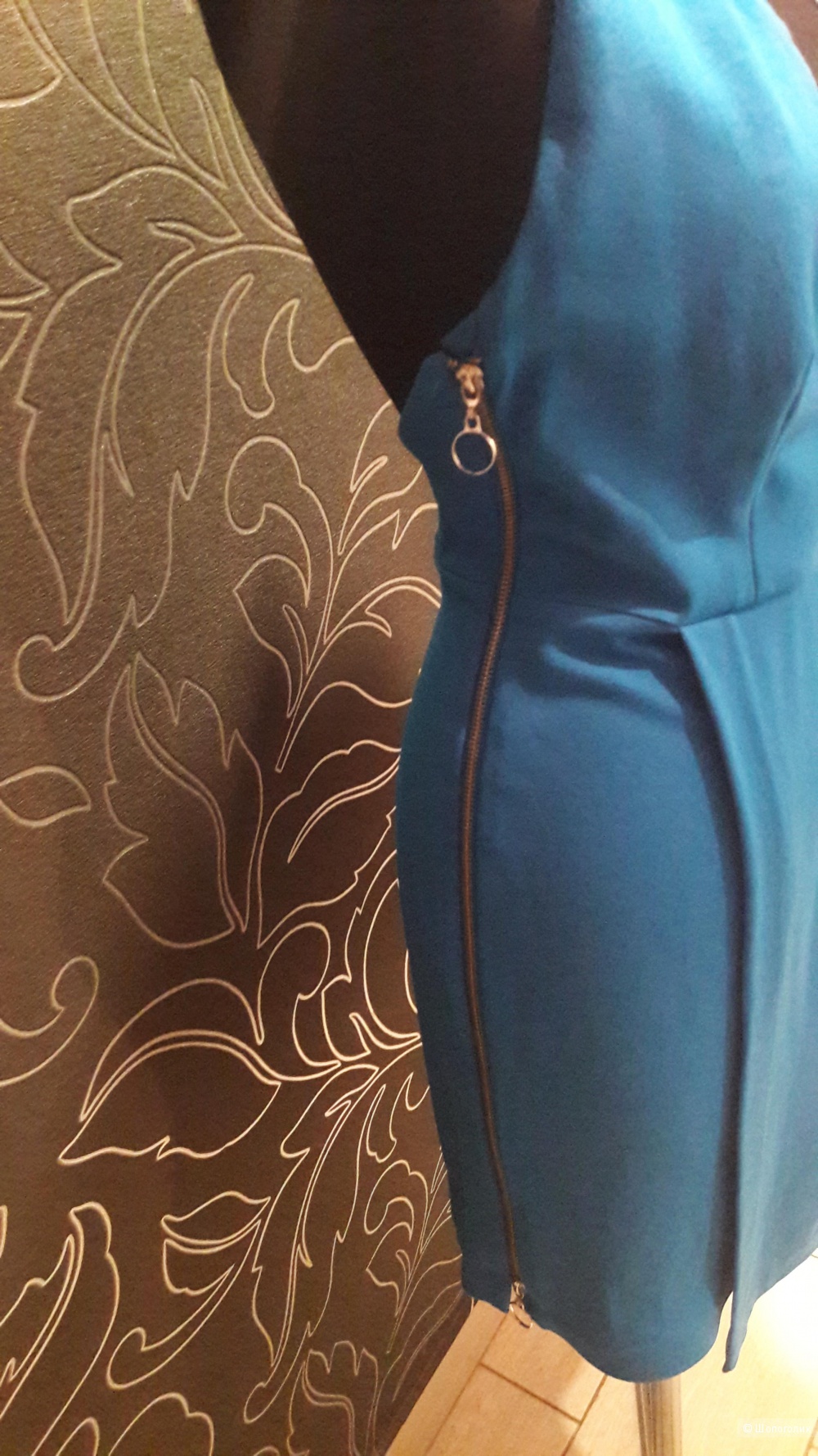 Asos: голубое коктельное платье-стрейч с запАхом, 12