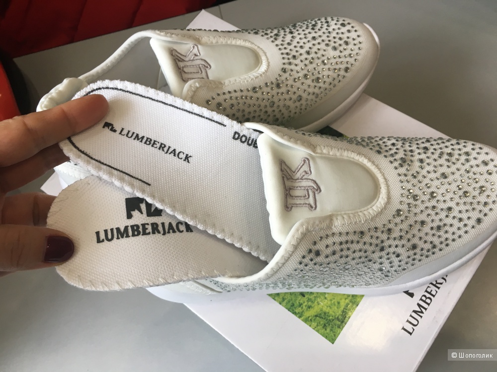 Кроссовки со стразами LUMBERJACK, 38 (Европейский Размер). Слоновая кость