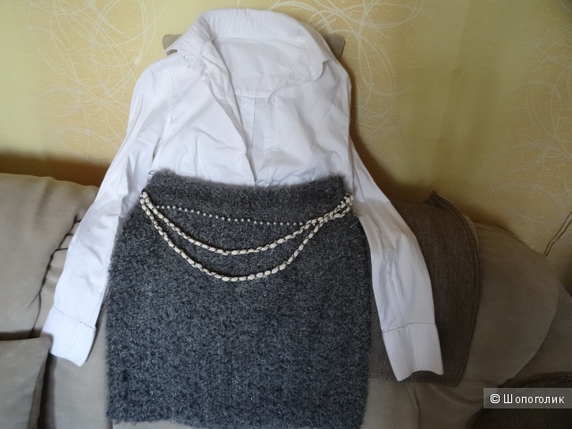 Серая юбка "Morgan", размер 44, б/у