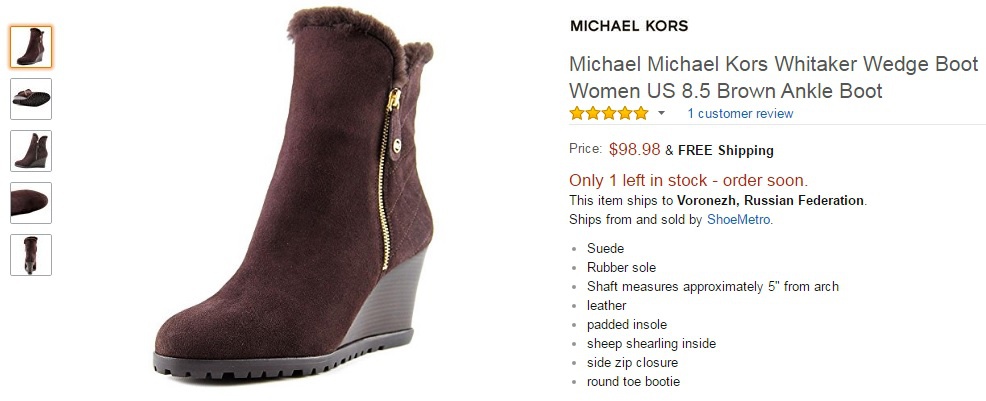 Зимние сапожки на платформе Michael Kors, нат. мех, размер 8.5 US (38-39)