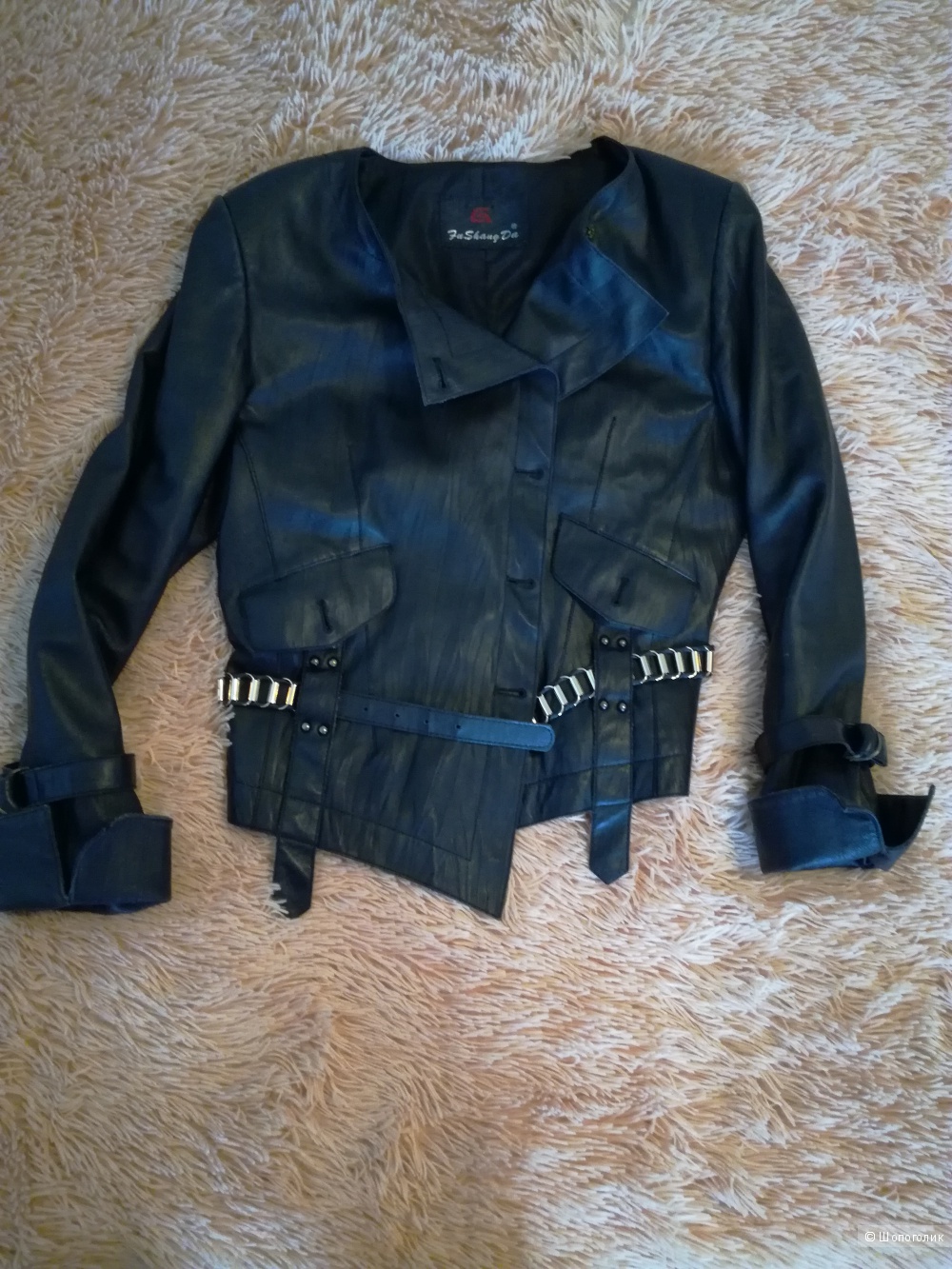 Кожаная куртка-пиджак 44-46 р.