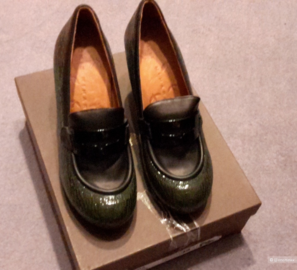 Дизайнерские туфли Chie Mihara р.39 цвет глубокий зеленый