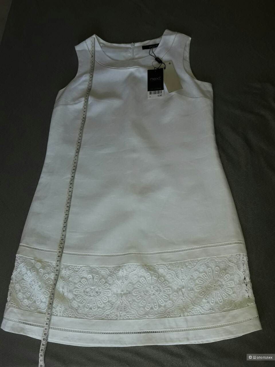 Белое льняное платье Next