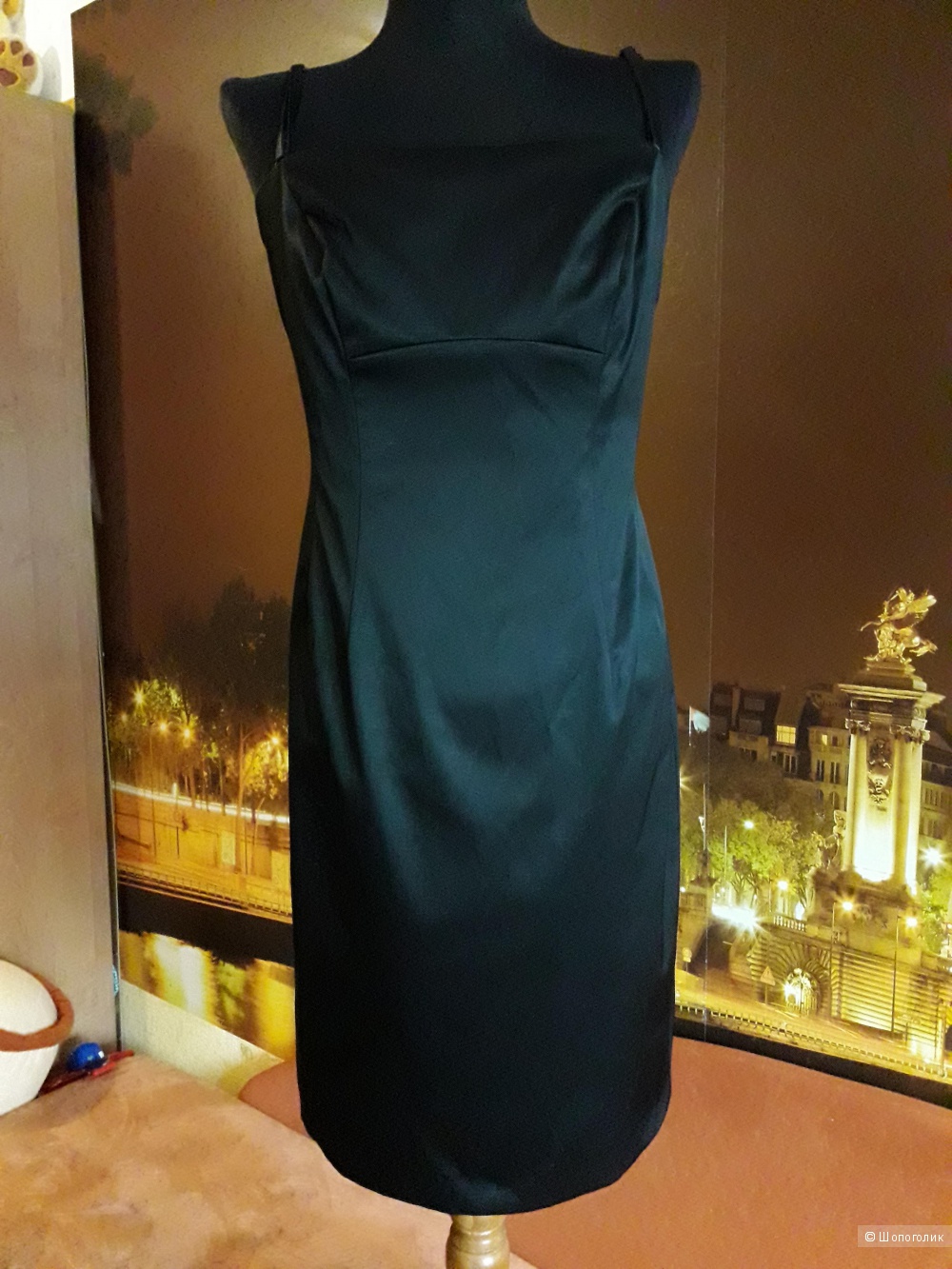 Комплект из платья и пояса с декоративной баской  LO  р 46