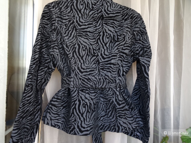 Куртка cotton с рисунком из велюра, размер 44-46, б/у