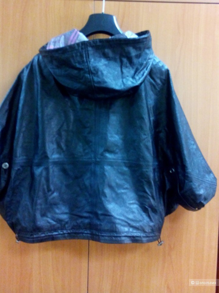 Двусторонняя кожаная куртка палантин от 44 до 48 размера