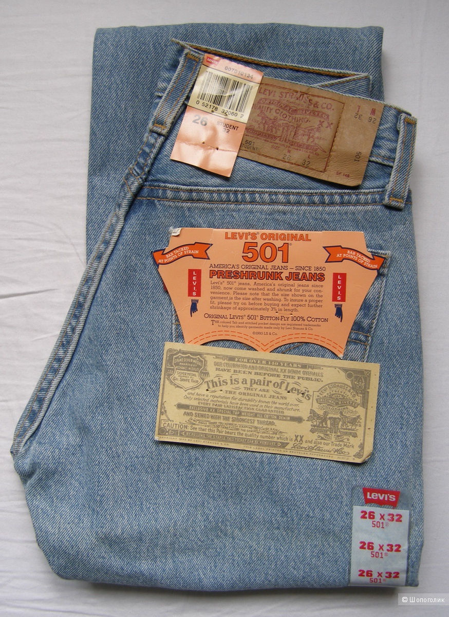 Джинсы Levi's 501 W26 L32 - MADE IN USA