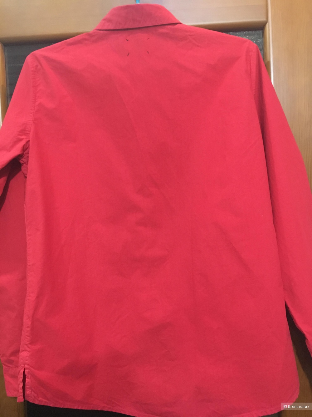 Классическая рубашка ..,MERCI, L (Международный Размер). На рос. 46. Красная