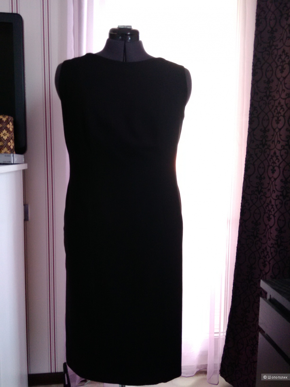 Платье из тонкой шерсти Escada Sport, черного цвета, р-р 50-52