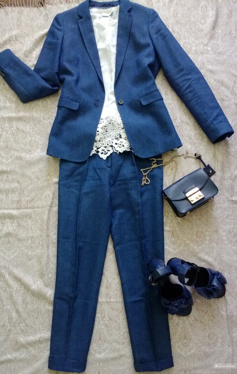 Блузка шёлковая с кружевом Equipment, размер S