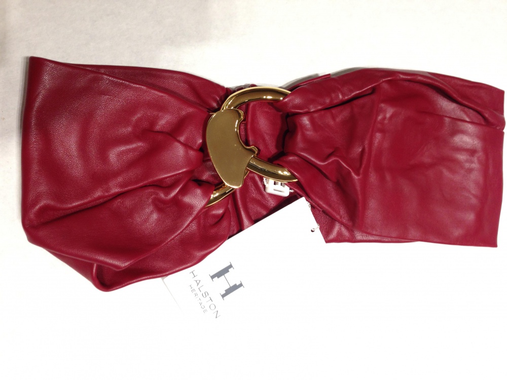 HALSTON HERITAGE широкий кожаный пояс Новый Оригинал р.S