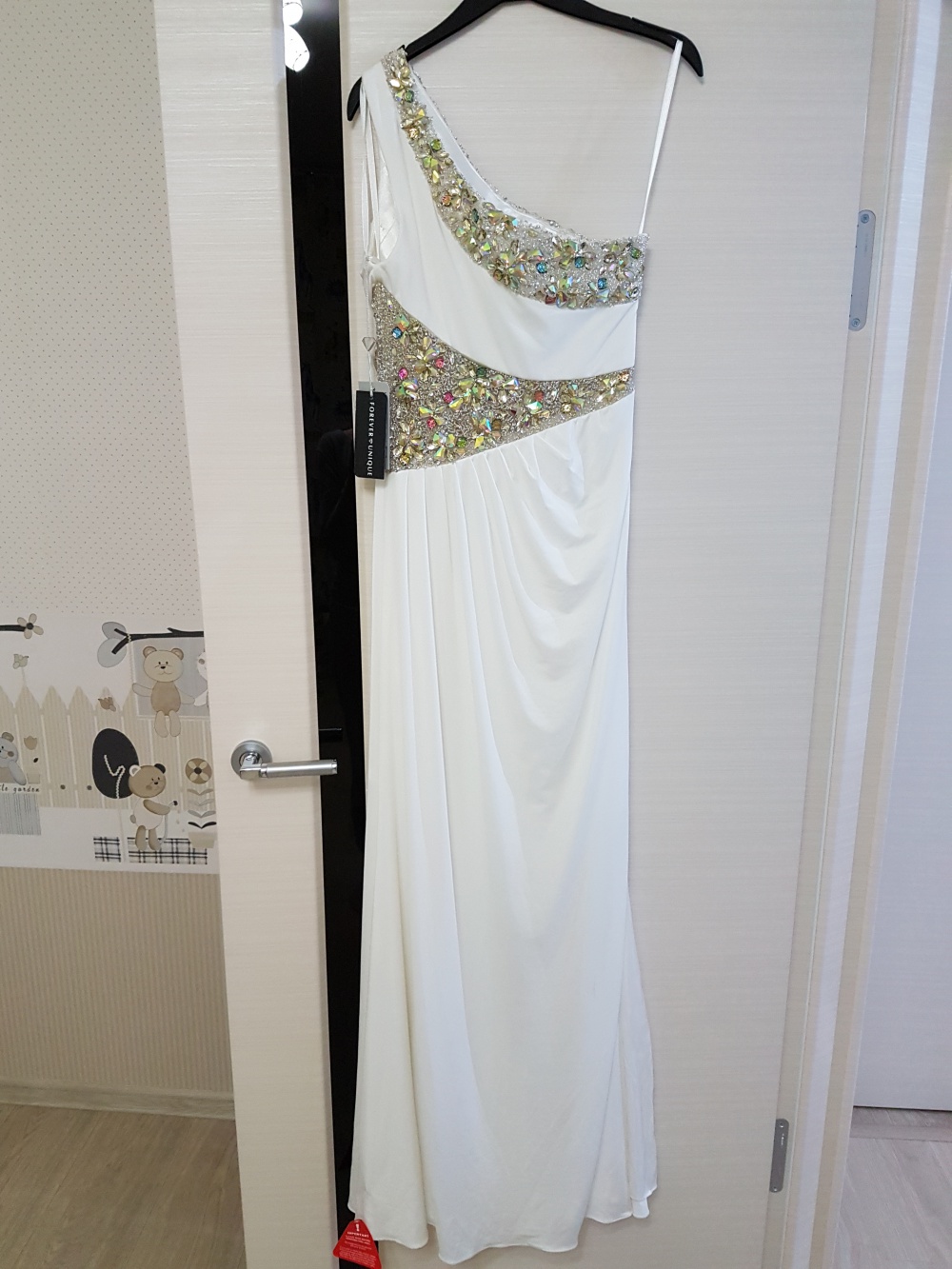 Белое платье макси Forever Unique для торжественного случая, размер 42-44