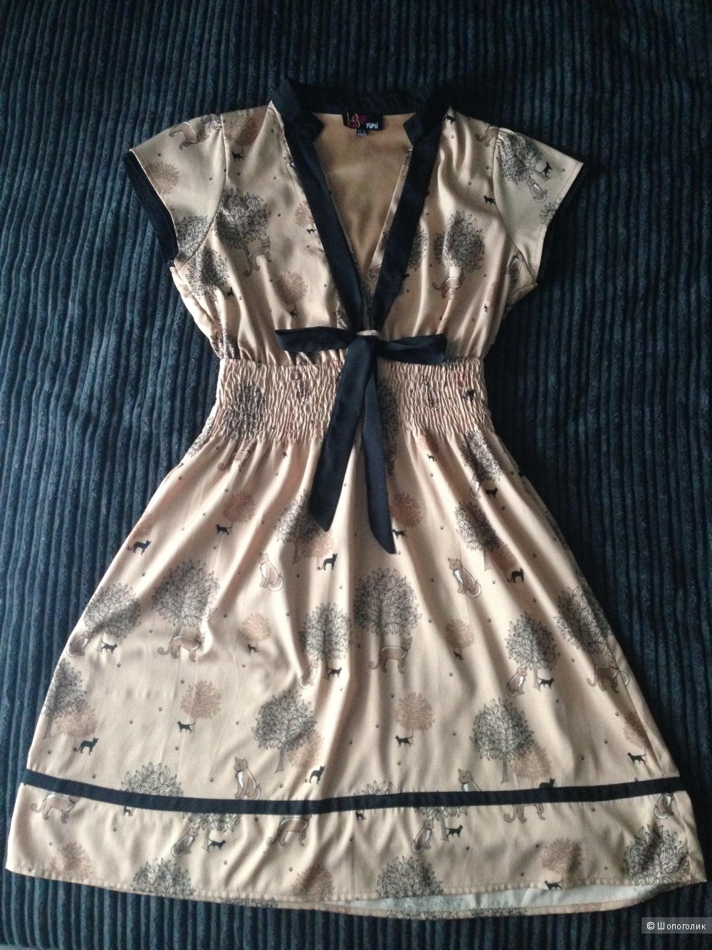 Платье с принтом очаровательных лисичек Yumi (размер 10uk-38eur)