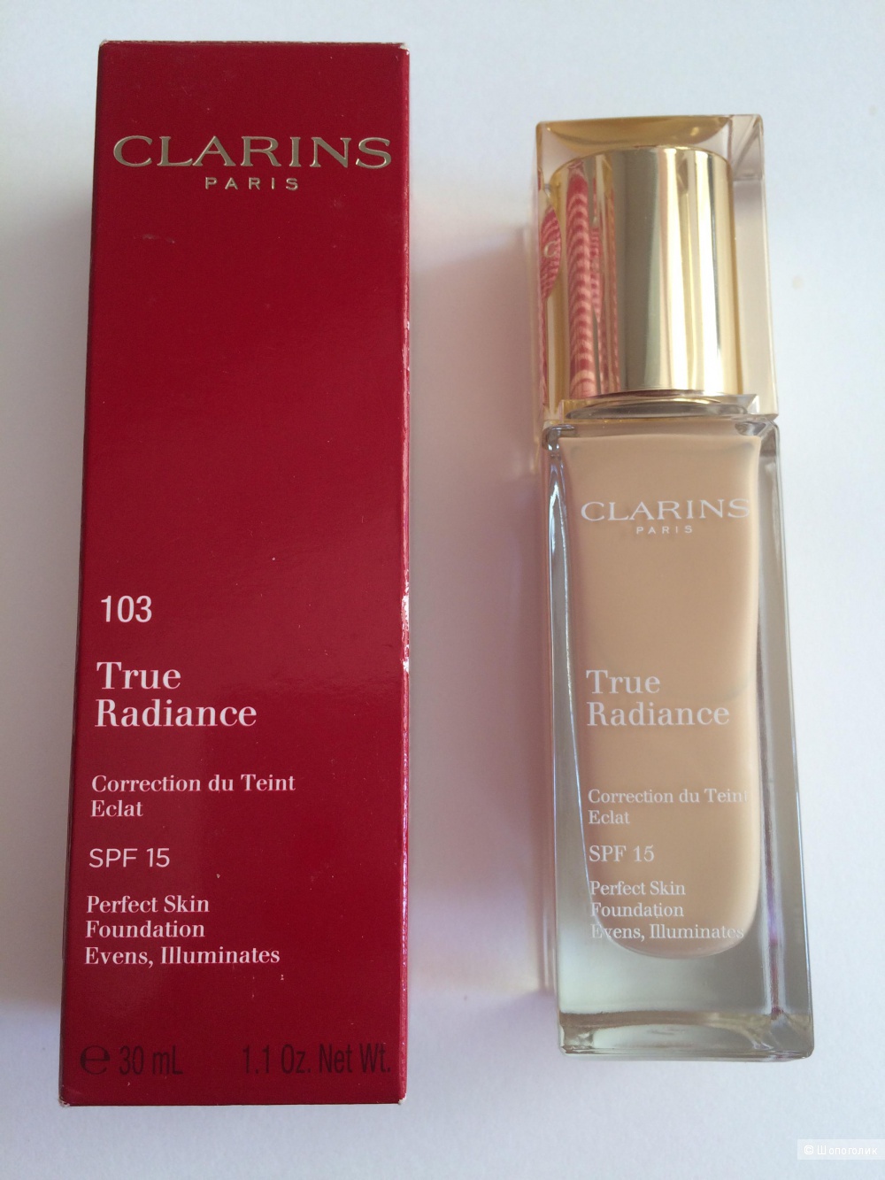 Тональный крем Clarins True Radiance с легкой тающей текстурой Тон 103