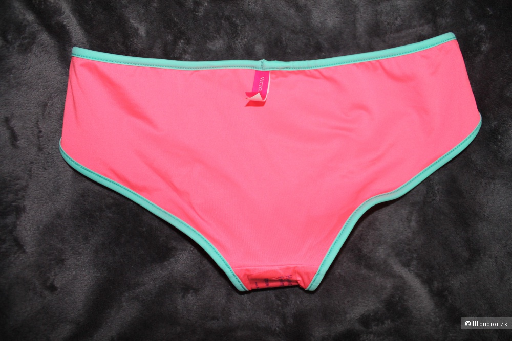 Victoria's Secret плавки, двусторонние, размер XS, розово-черно-бирюзовые