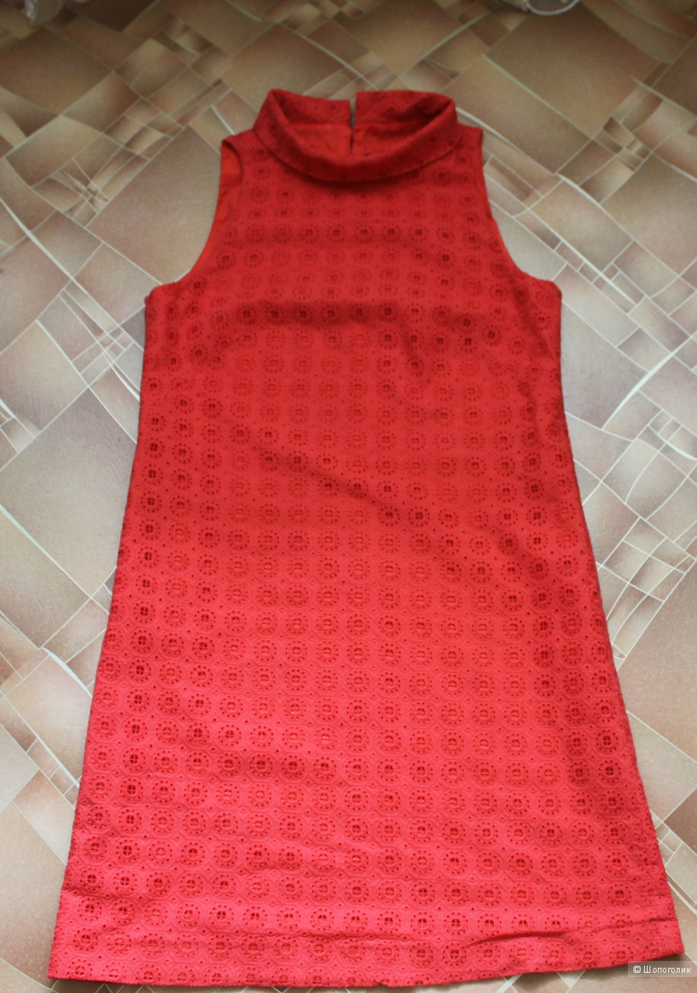 Красное,ажурное платье,бренд ZARA BASIC,размер S,рус.42-44