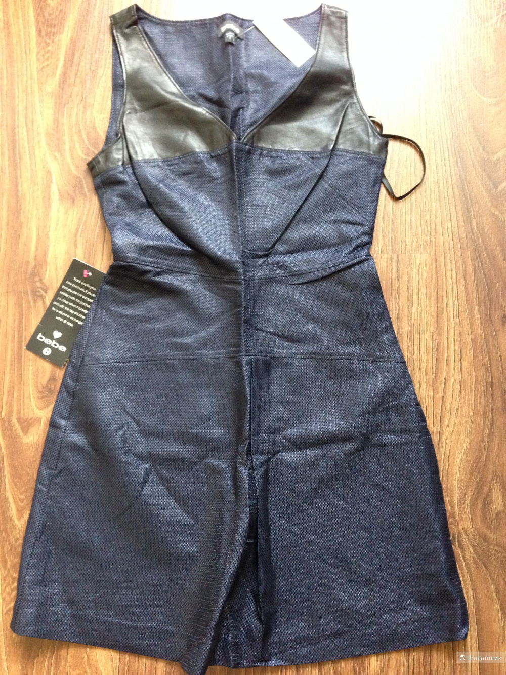 BEBE платье со вставками кожи Новое.Оригинал. р.44