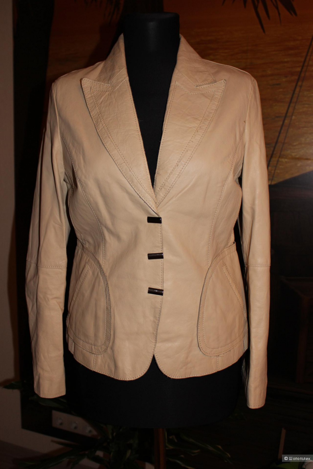 Кожаный пиджак PENNYBLACK, размер 42-44