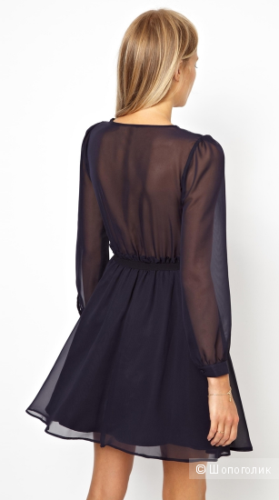 Темно-синее коктельное платье ASOS Petite / UK8