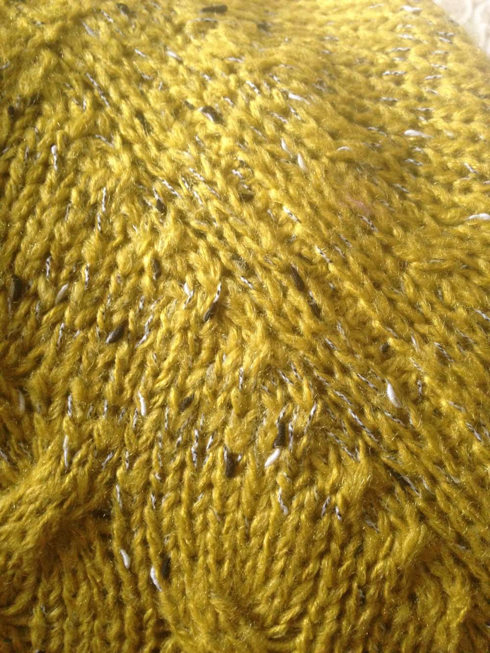 Свитер яркого горчичного цвета Junarose Criss Cross Knit Jumper, UK 14