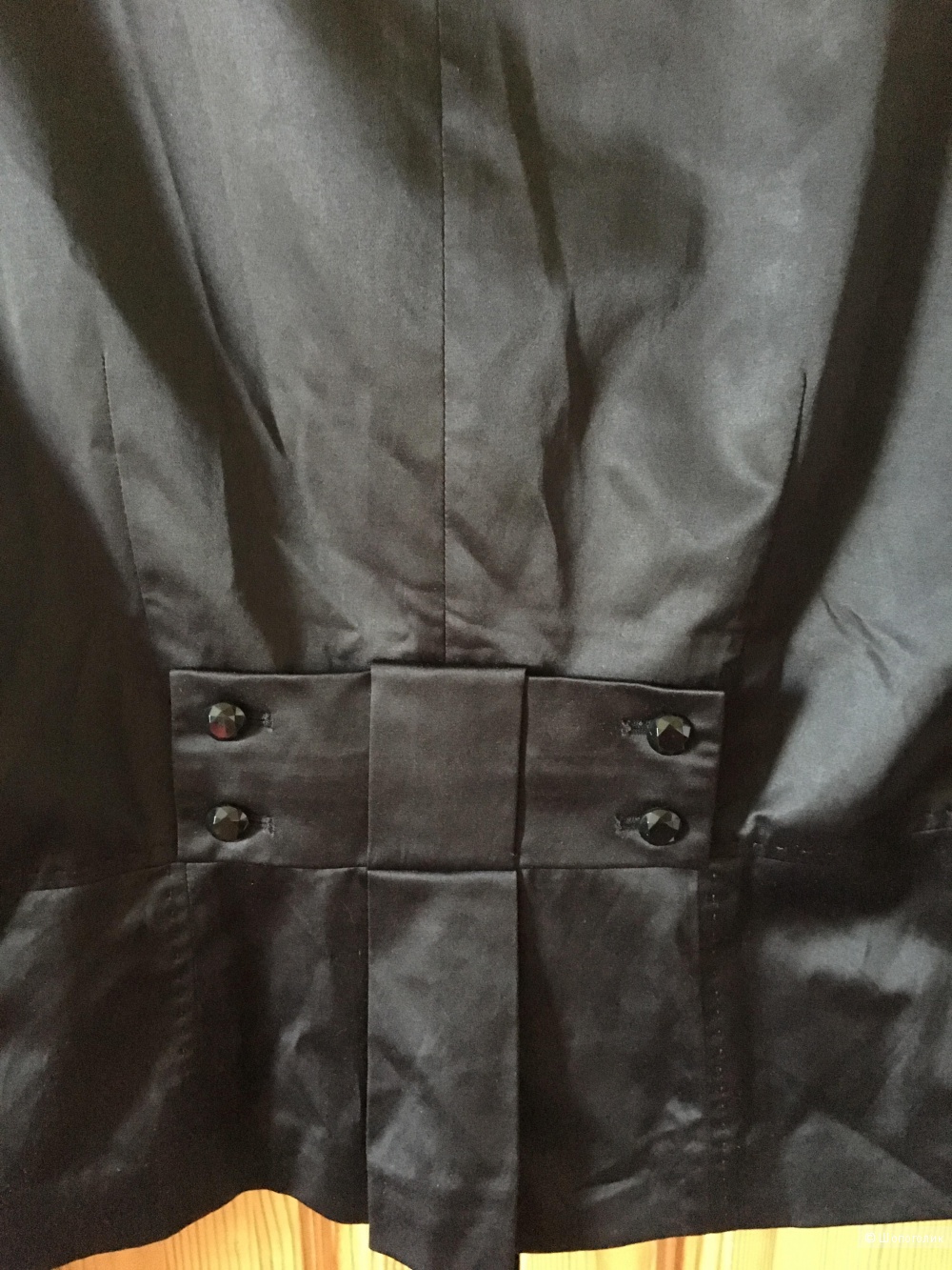 Черный сатиновый пиджак французского бренда 123 Un Deux Trois размер FR40