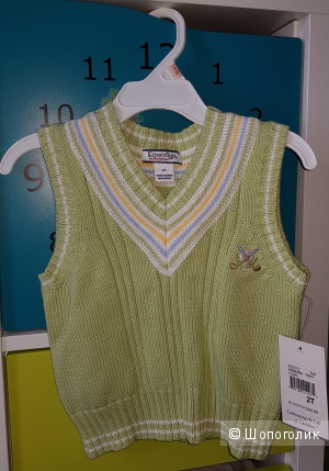 Жилетка Kitestrings Boys 2-7 Toddler Cable Knit Sweater Vest, Leaf Green, 2 года