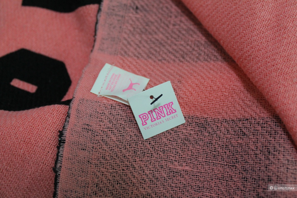 Пляжное покрывало Victoria's Secret PINK, персиковое с лого
