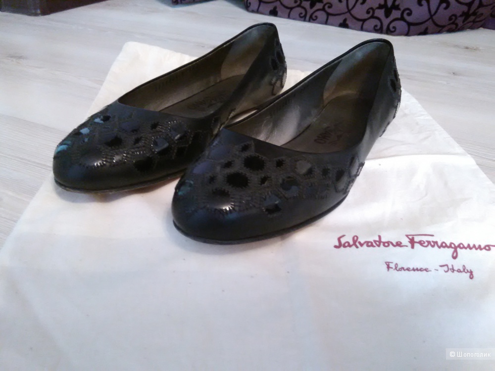 Туфли Salvatore Ferragamo, кожа, черные, размер 39, US 8.5