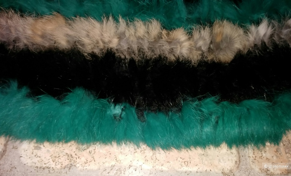 Женская куртка rabbit fur coat... из вязаного меха 42-44 размера.