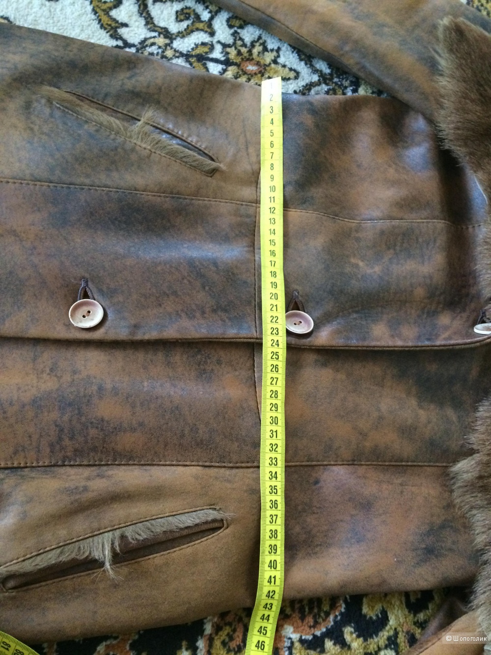 Пальто кожаное 44-46 размера , демисезонное