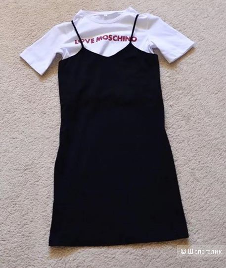 Платье-комбинация c футболкой от love moschino Маркировка 38( xs -s)