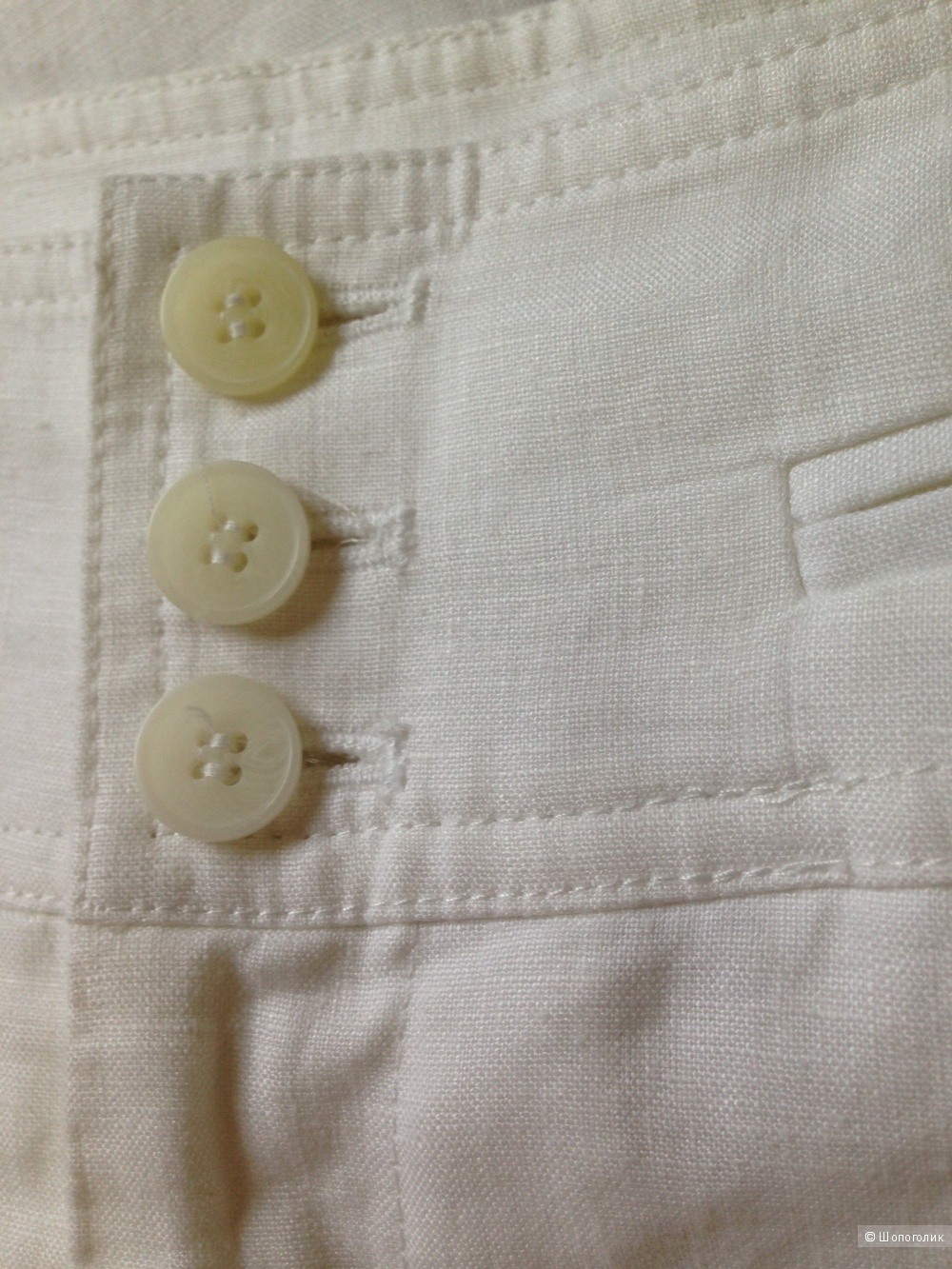 Летние льняные брюки MEXX натурального белого цвета, р.EU42 / Росс.48-50
