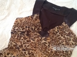 Платье шифоновое с леопардовым принтов р. 40( XS)