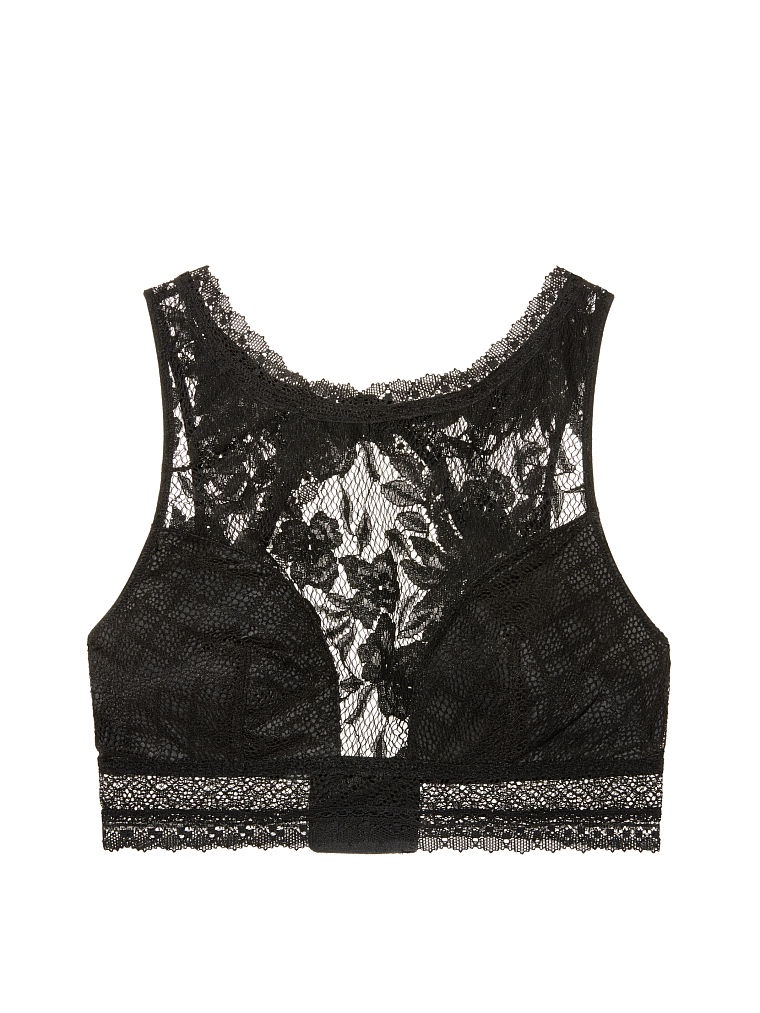 Бралетка Victoria's Secret (Cutout High-neck Bralette), черная, размер М