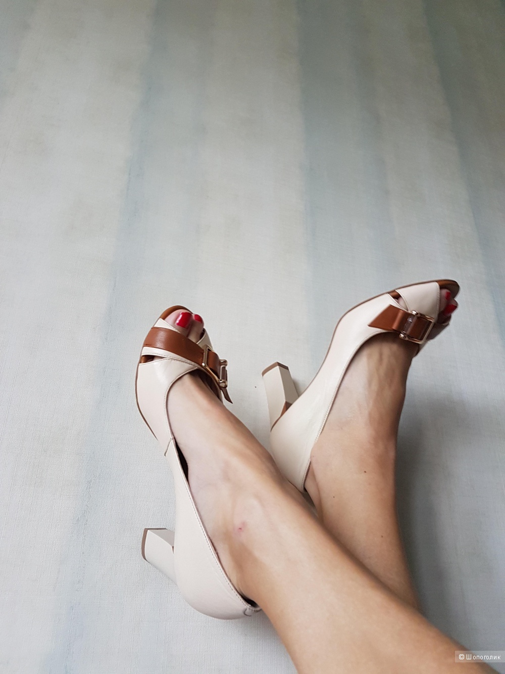 Туфли CLOTILDE светло-бежевого цвета из натуральной кожи 38 размера
