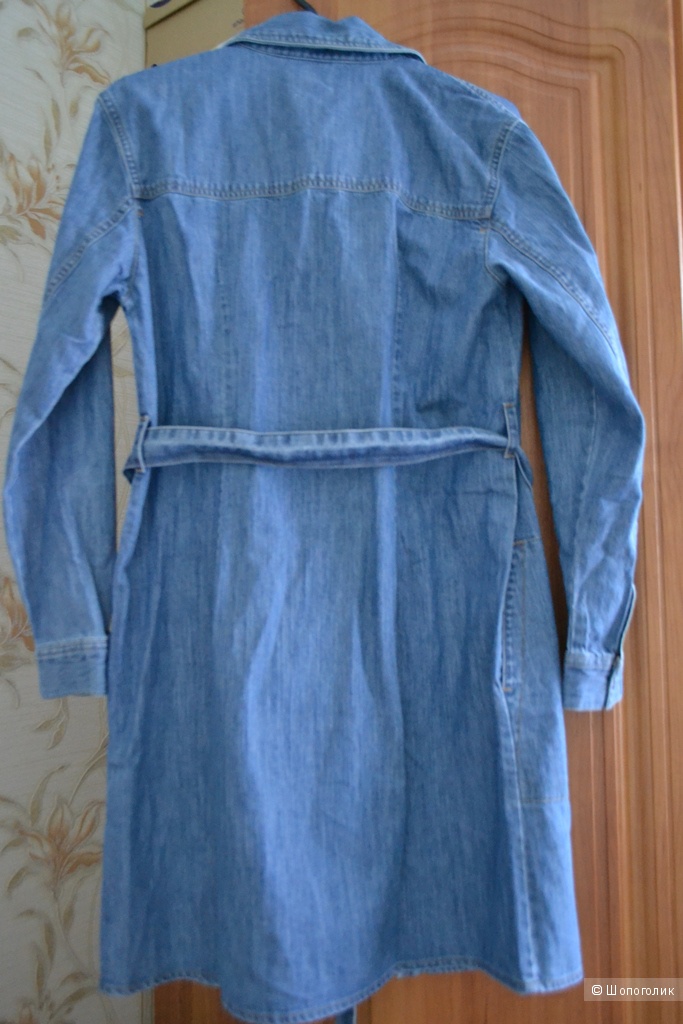 Джинсовое платье‑рубашка с выбеленным эффектом ASOS - Синий выбеленный / 42/44
