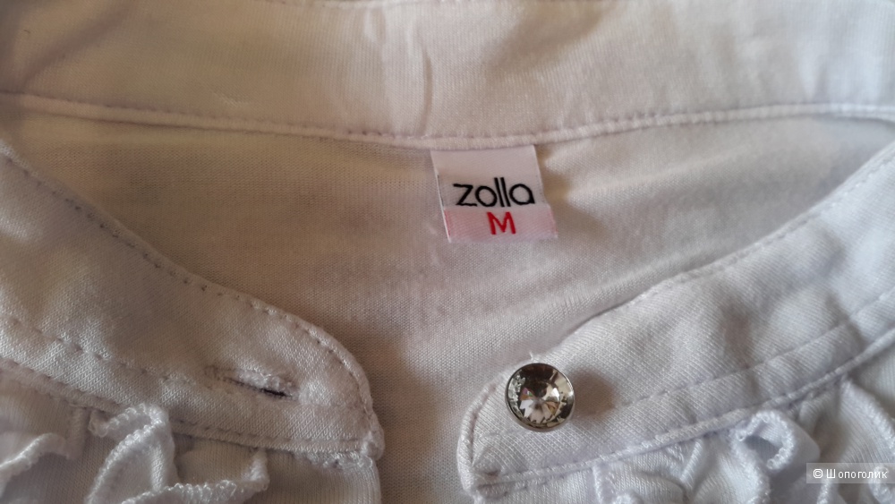 Трикотажная блузка Zolla размер М на 46-48 белого цвета