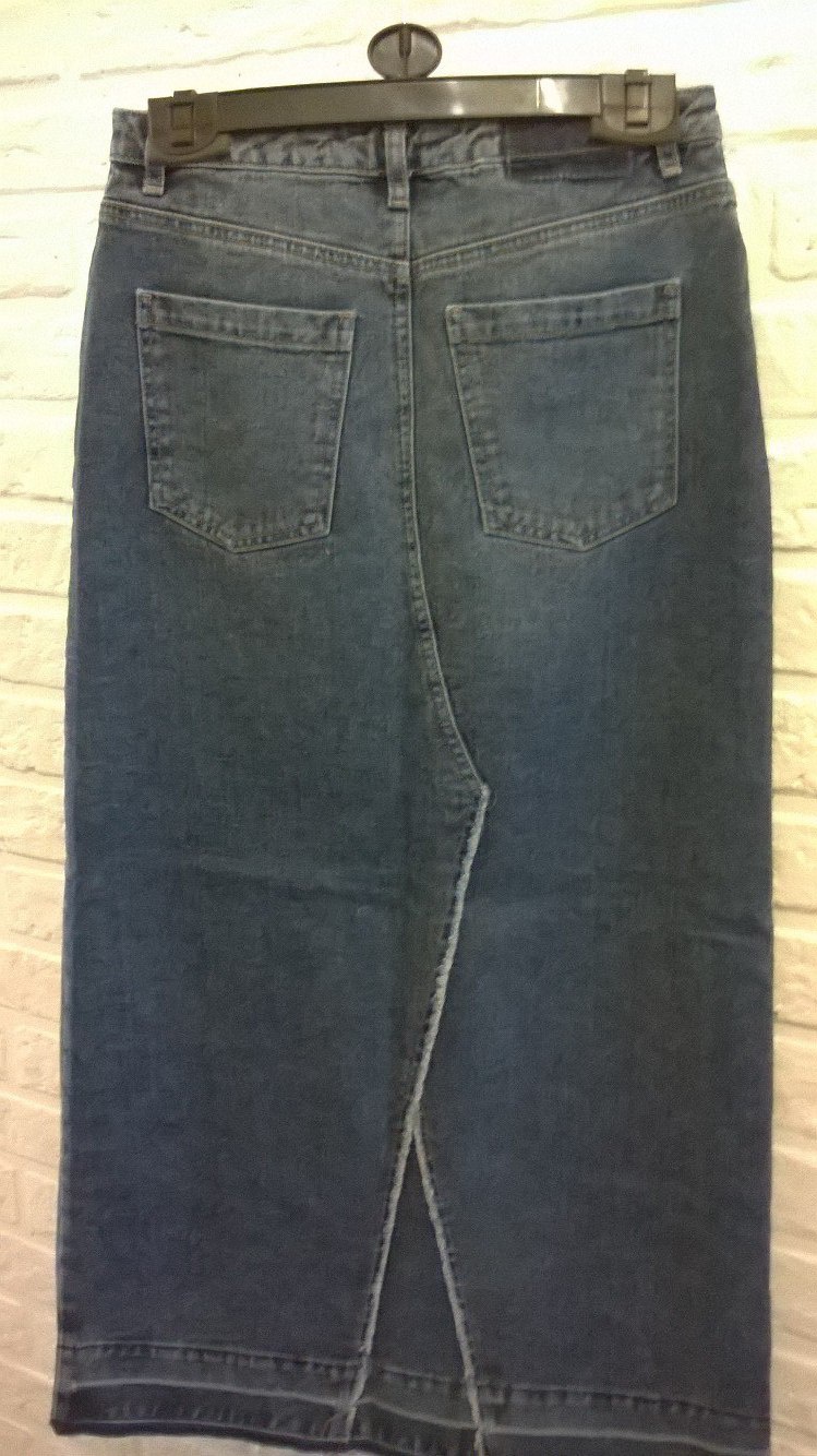 Крутая джинсовая миди юбка  с разрезом UK 10