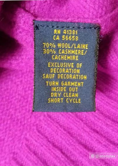 Новый свитер в фиолетовом  цвете от Ralph Lauren. 70% шерсть и 30% кашемир. 40-42 (xs),42-44р (s)