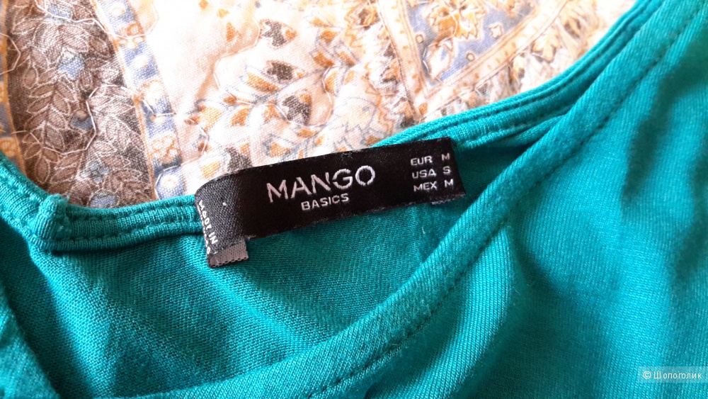 Футболка MANGO цвет зеленый бильярдного сукна размер M