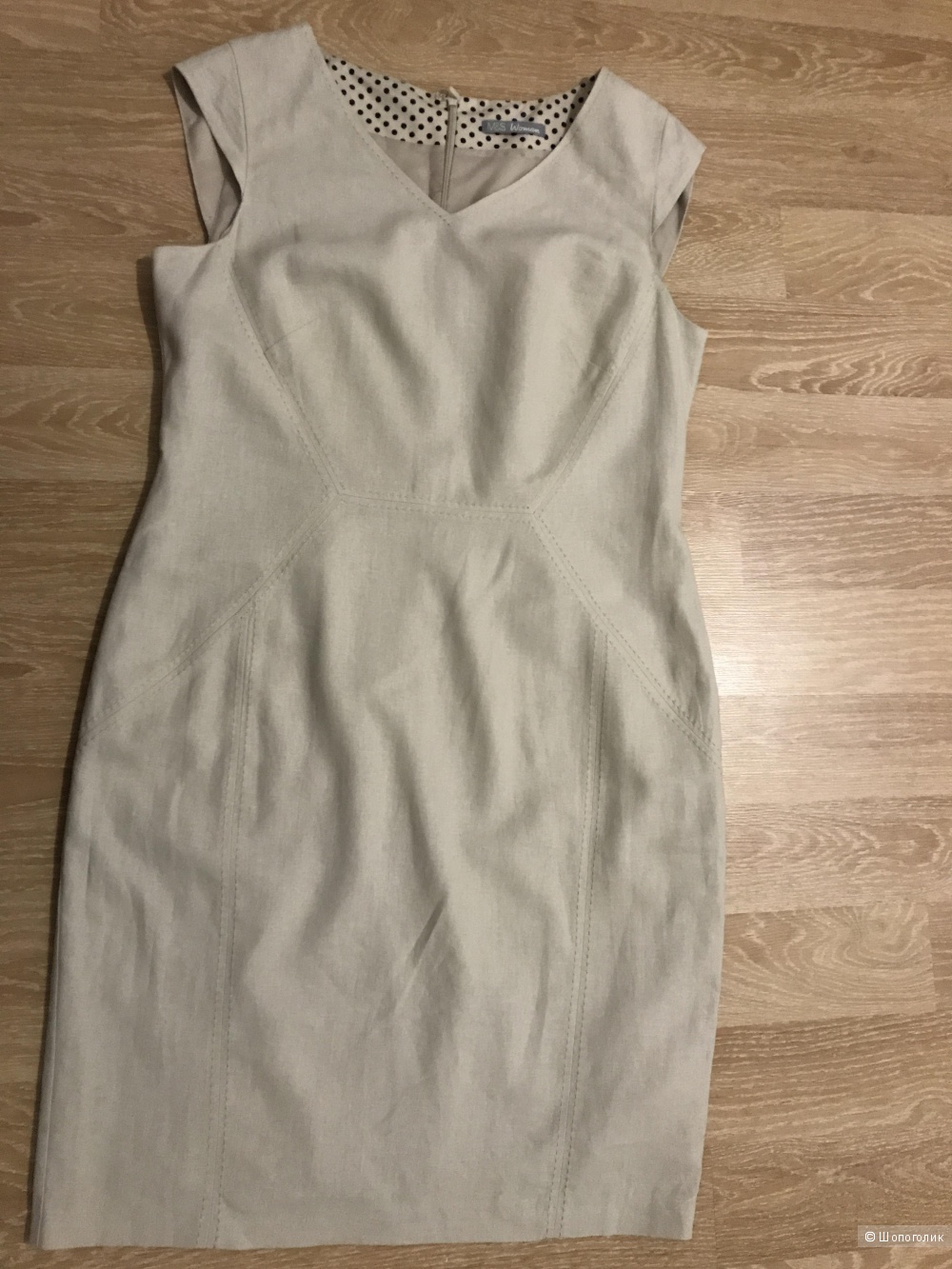 Летнее Льняное платье Marks&Spencer по фигуре, размер uk16(русский 52)