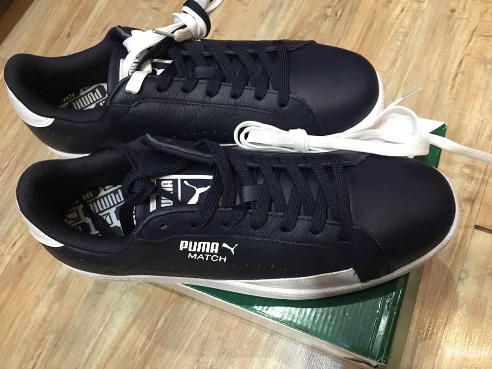 Мужские кожаные кеды Puma. Размер 10,5US/9,5UK/44EUR. По стельке 28 см. Темно-синие.