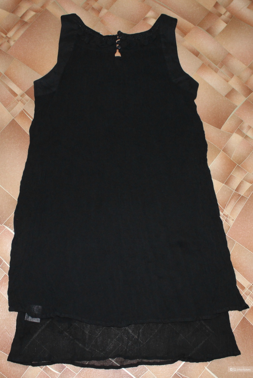 Черное шелковое платье,размер 44-46