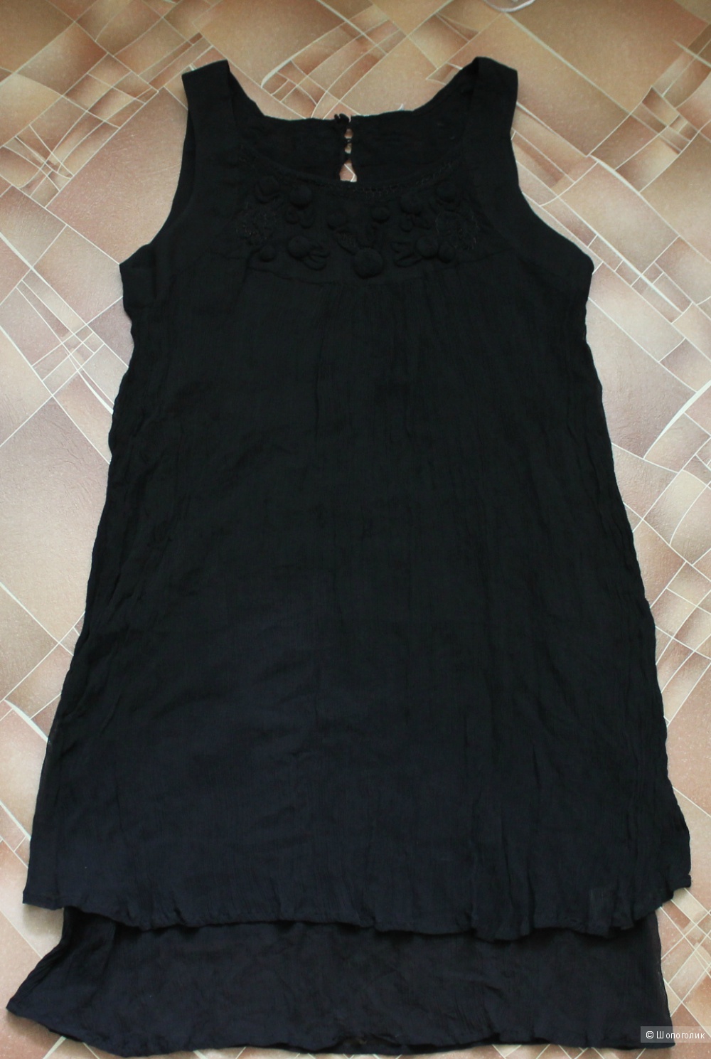 Черное шелковое платье,размер 44-46