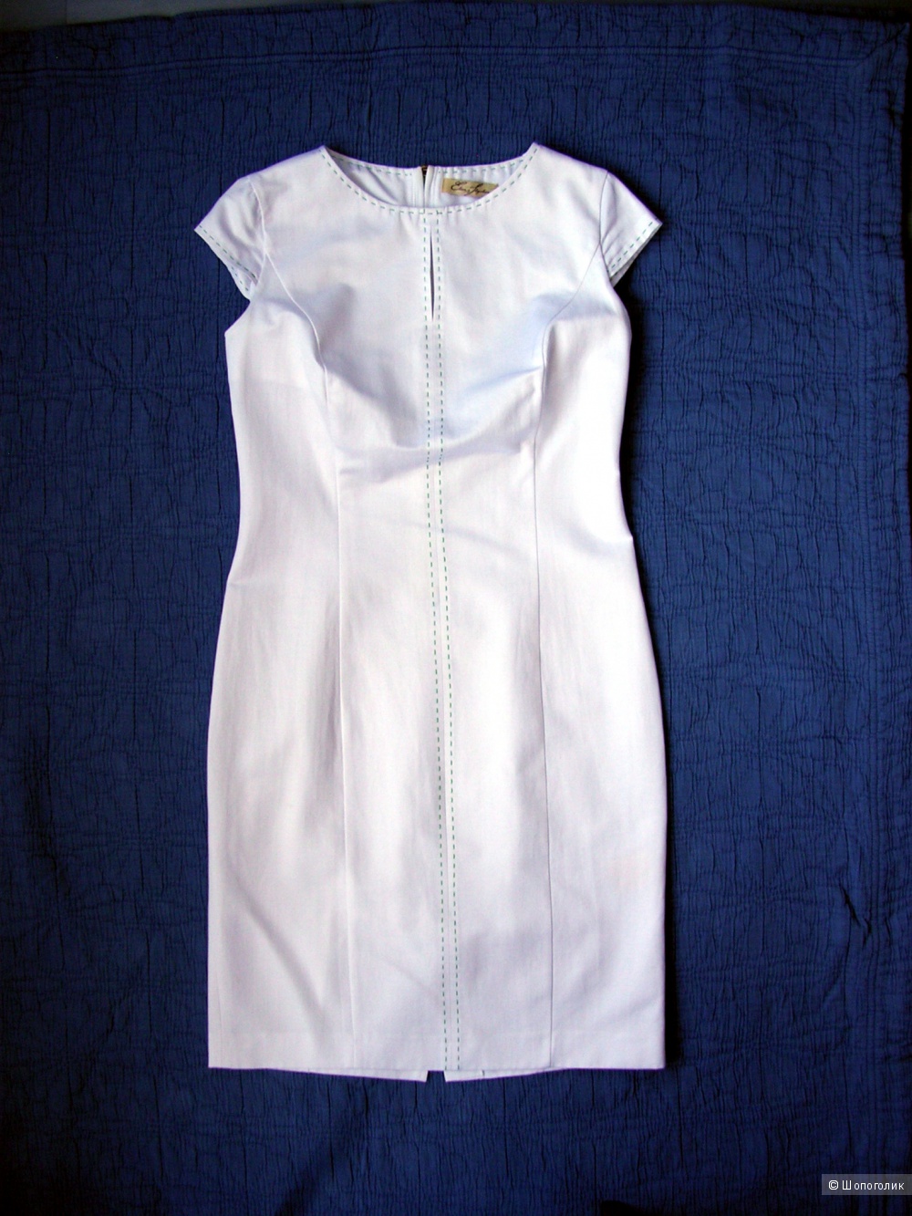Белое платье хлопок-стретч от дизайнера Елены Шипиловой, р. 46